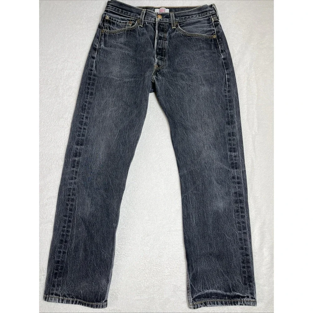 Vintage Levis 501 Black Jeans‎ Men 32x32 (31x 29) Y2K Button Fly Denim Straight